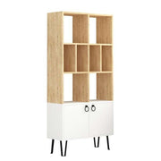 Bene bookcase with white oak doors