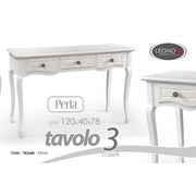 Elegant shabby white table 120 x40 x 78h three drawers