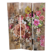 Floral Print 3-Panel Folding Screen 120.6x2.5xH180.6cm