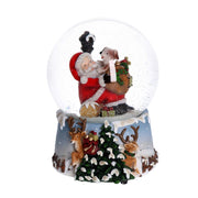 Glass ball with blue father music box cm10x11h14,5