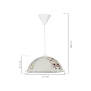 Lamp for bedroom Mufi MDL4164 white glass with drawings