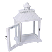 Square white wooden lantern cm24x16h39