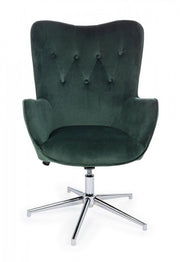 Design style green velvet armchair