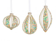 Colorful Multicolor Spangly Pendant Set of 12