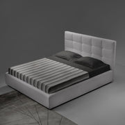 Napoli double bed in gray fabric with container