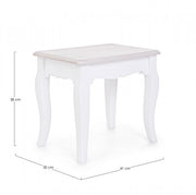Shabby bedside table in white MDF CHARLENE 41x30x h38 cm