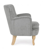 Light gray armchair in vintage style fabric