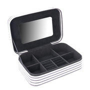 Rectangular white black faux leather jewelery box cm22x14,5h6,5
