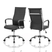 Folkvan office armchair with chromed base in black eco-leather