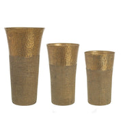 Set of 3 Hammel gold aluminum vases