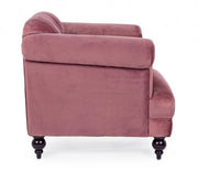 Blossom classic armchair with antique pink velvet effect 97x82x78h cm