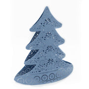 Light blue metal tree candle holder cm25x13h28