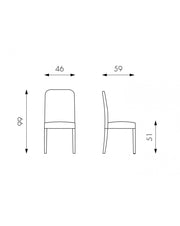 2x Faux leather chair - Anita