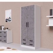 2 Doors Wardrobe With Drawers H.210
