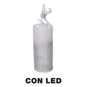 Silver led paraffin candle cm ø8h18