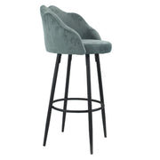 Gray Velvet Shell-Shaped Stool, 100 cm x 54 cm x 55 cm