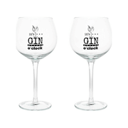 Set 2 Gin Tonic Glasses In Transparent Glass Cc580 Let'S Party Line