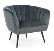 Avril gray metal and velvet armchair