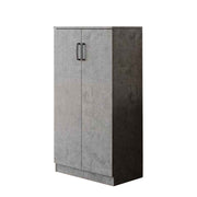Multipurpose shoe cabinet cement gray wood melamine 2 doors h130x71x38
