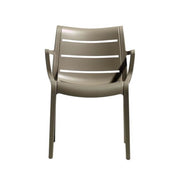 Sunset technopolymer chair armchair in dove gray color