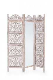 White Alyssa 3 Door Screen with Mirror Cod.0721448