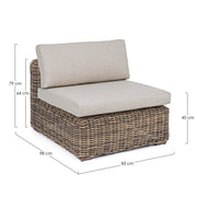 Coraline armchair with cushions for outdoor use