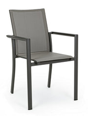Chair with armrests Anthracite Beige KONNOR 56,2x60x h88 cm