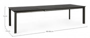 Konnor anthracite extendable garden table 200-300 x 110 cm