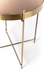 Polished brass metal coffee table cm 38 x 38 x h 43