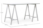 Alchimia Chrome modern desk with glass top 140x70x76h cm