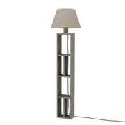 Wooden floor lamp with bookcase Giorno 23.5x15xh.163.5 cm.