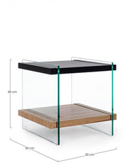 2P Line Wood Black Coffee Table 50X50