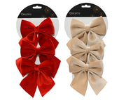 Assorted 2-Color Polyester Christmas Bow - 1 x 14 x 17 cm