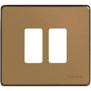 2-Place Plate In Bronze Colored Aluminum For Round Box