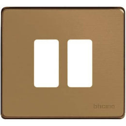 2-Place Plate In Bronze Colored Aluminum For Round Box