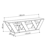 Antracite TV Stand - 158x30x40h