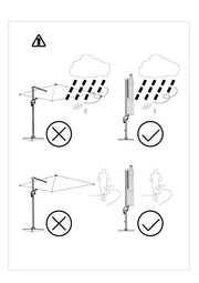 Sand-colored aluminum umbrella and 4x4 m side pole
