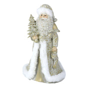 Santa Claus resin white gold 16,5x14h23 cm