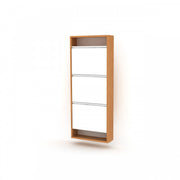 Slim white bamboo shoe rack 50x15x124 cm h
