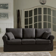 Country sofa 3 seater gray soro 95 215 cm.