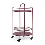 Bottle trolley in Bordeaux Red steel