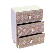 Morfeo fabric wood holder 3 drawers cm24x13h34