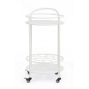 White steel bottle trolley
