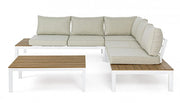 Corner living room set with white Elias cushions