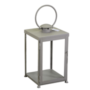 Square dove gray metal lantern cm30x30h55/72