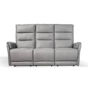 Light Grey 3-Seater Sofa with 2 Electric Recliners - 187 x 98 x 109 cm