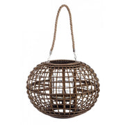 Lantern with MOMBASA handle in woven brown color 37dx26h cm