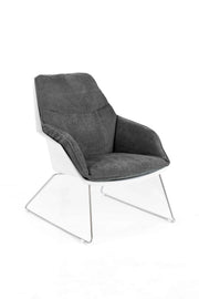 2x Poltrona in polipropilene grigio scuro 85 cm x 74 cm H. 86 cm