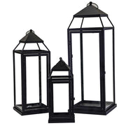 Square black metal lantern 1-3 cm26,5x26,5h75