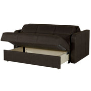 Two seater sofa bed in wood and velvet Brown ADONIS 165x105x h87 cm